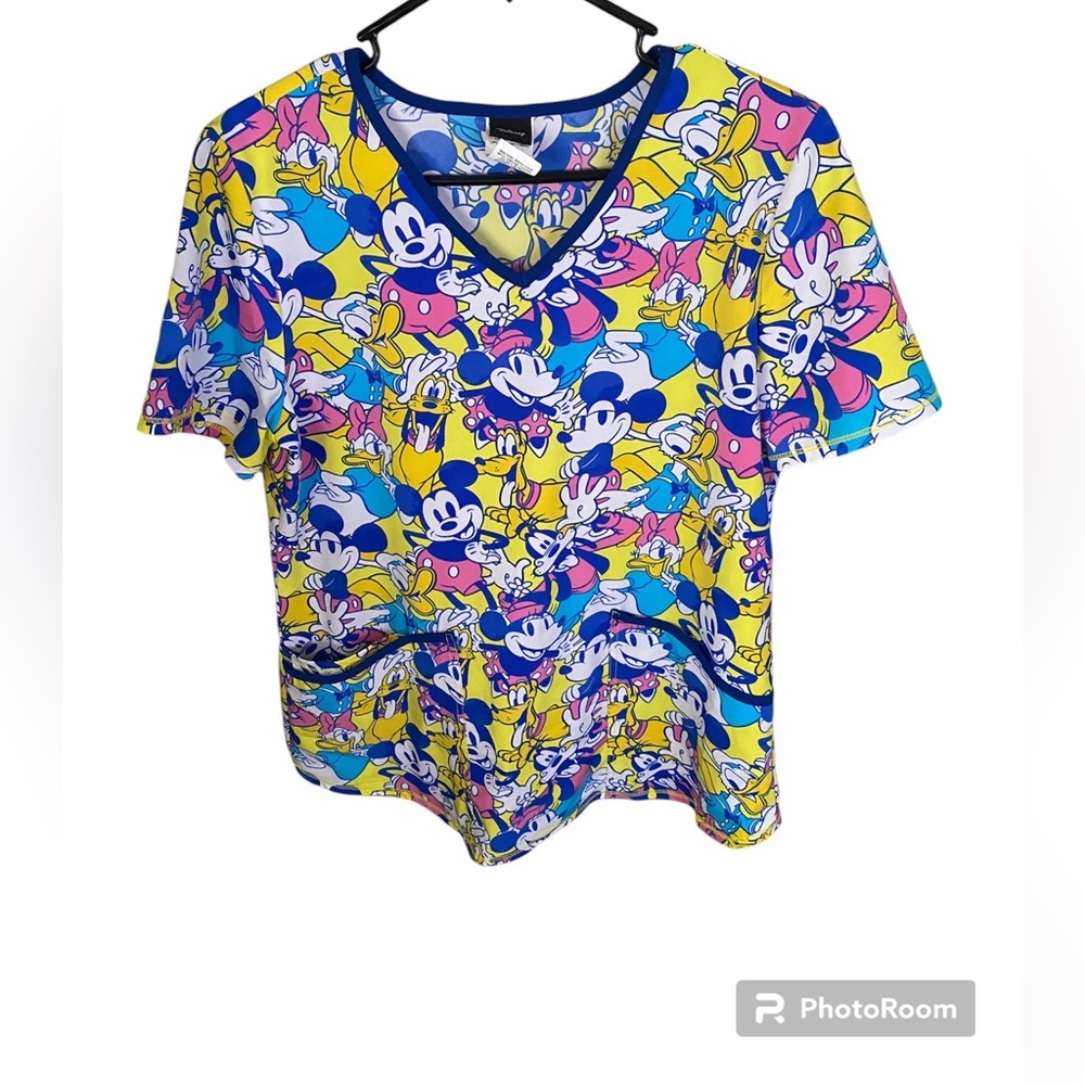 COPY - Disney Mickey & friends WOMENS scrub top size small multi colors